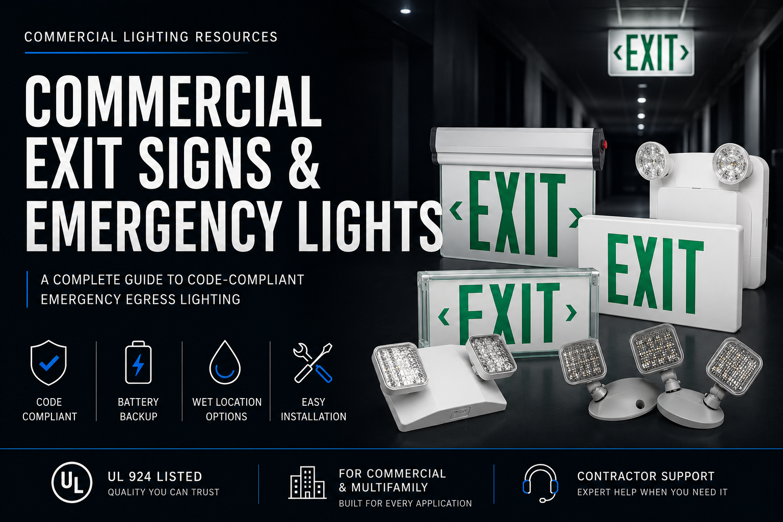 Commercial Exit Signs and Emergency Lights