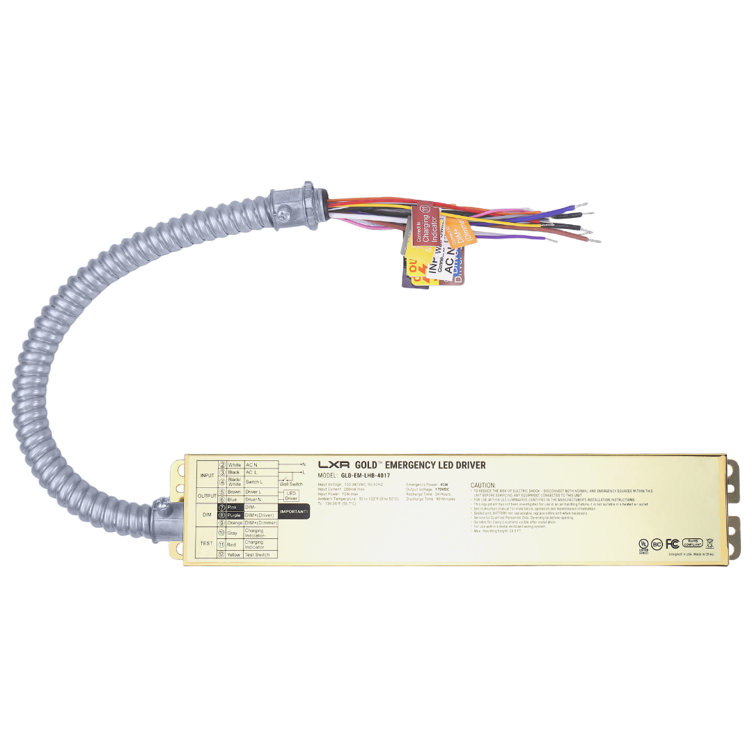 LED Emergency Battery Backup LED Driver – High-Output for Linear High-Bay Fixtures (LHB Series), Self-Testing, UL 924