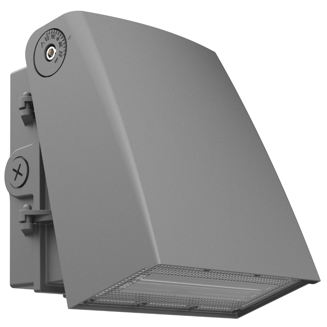 LED Adjustable Angle Wall Pack – Aimable Distribution, Selectable Wattage & CCT, DLC Premium