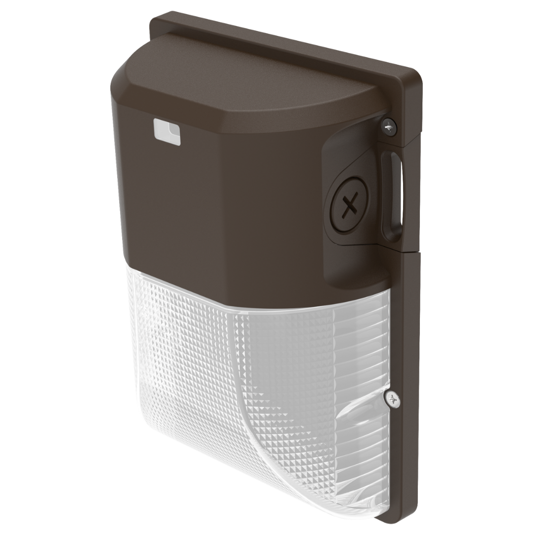 LED Mini Frosted Lens Wall Pack – Selectable Wattage & CCT, Semi-Cutoff, IP65