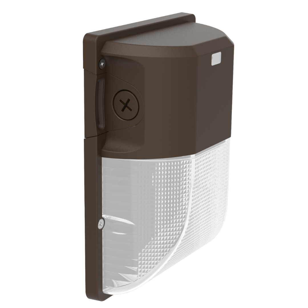 LED Mini Frosted Lens Wall Pack – Selectable Wattage & CCT, Semi-Cutoff, IP65