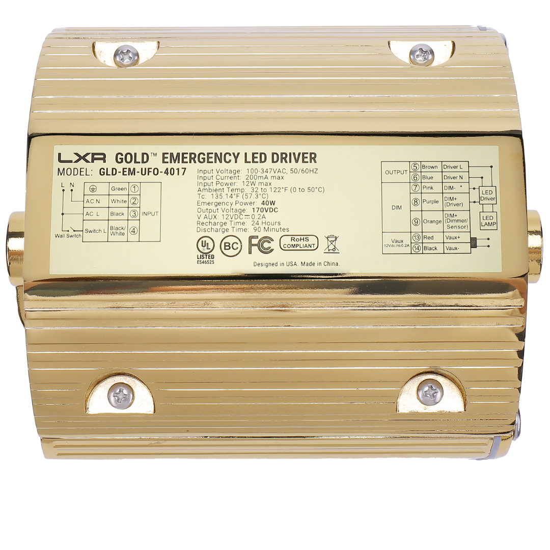 LED Emergency Battery Backup LED Driver – Round High Bays (UFO Series), Self-Testing, UL 924