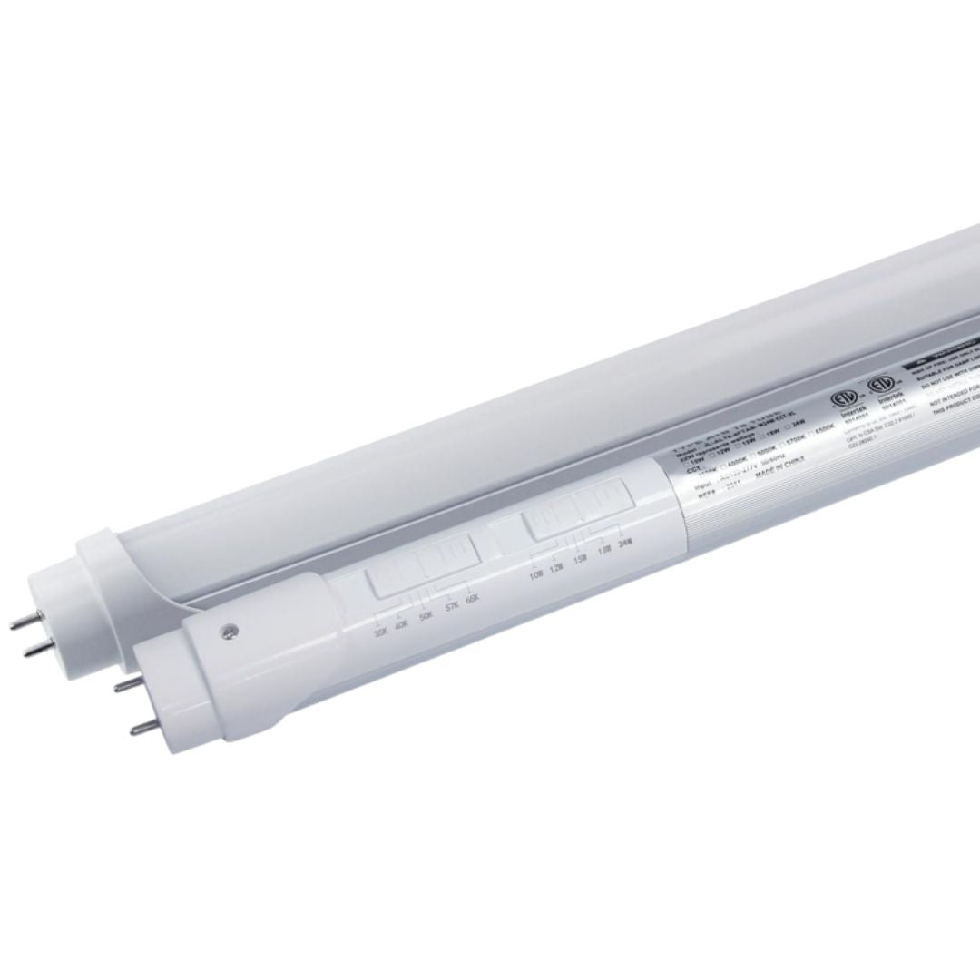 LED T8 Tube – 4FT,  Selectable Wattage & CCT, Type A+B, 120–277V