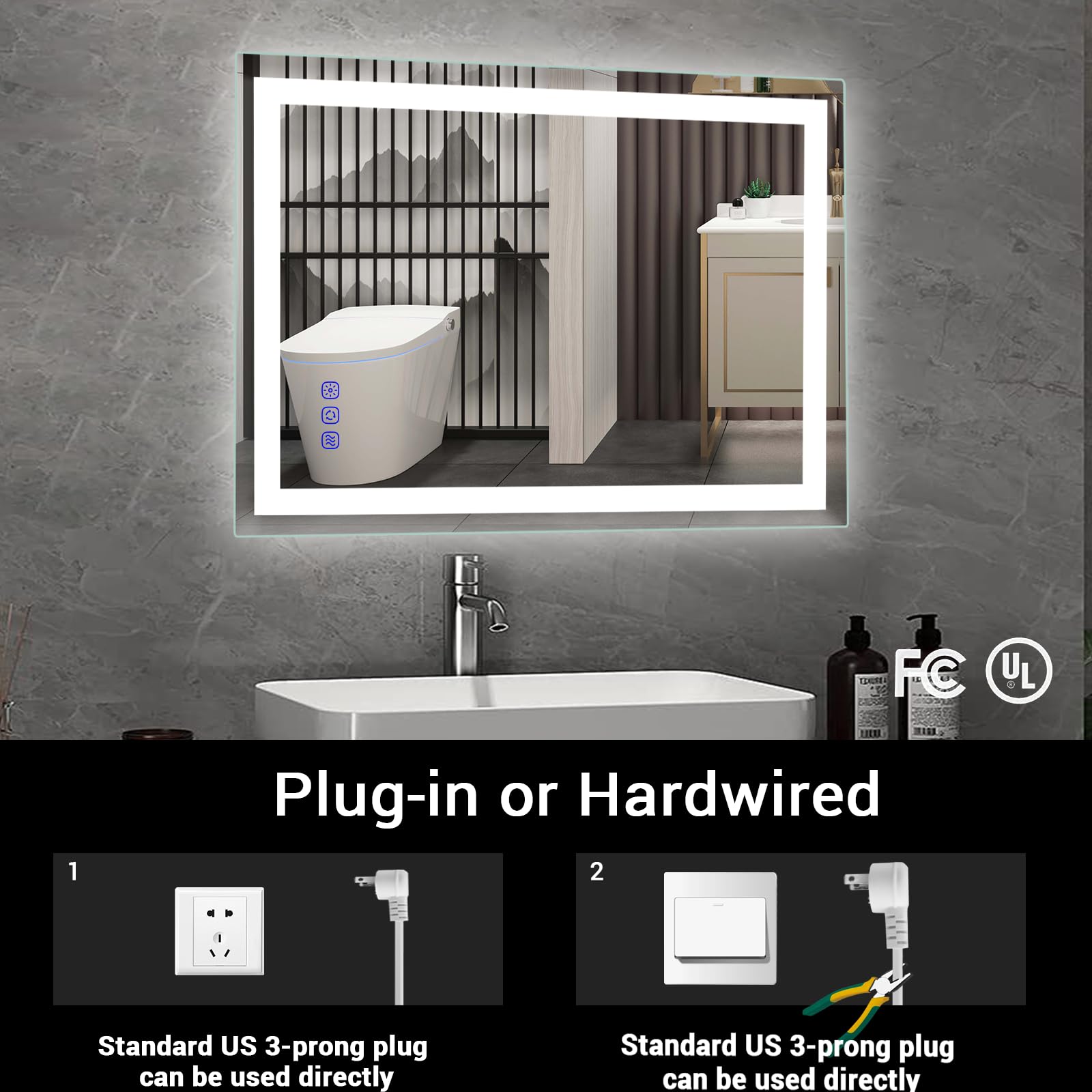 LED Bathroom Mirror with Anti-Fog 25W F-MRMFA 23